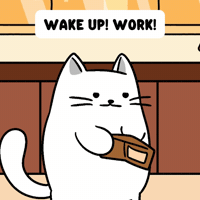 White Cat Morning Motivation GIF by MESA My Emotional Support Animal