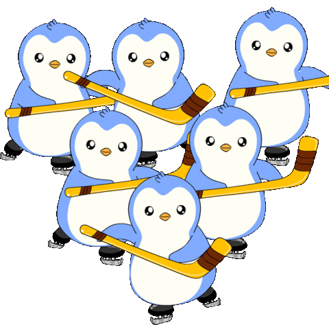 Huddle Up Ice Hockey Sticker by Pudgy Penguins