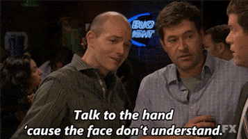 paul scheer talk to the hand cause the face dont understand GIF