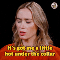 Blushing Emily Blunt GIF by First We Feast