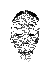 Head Line Drawing Sticker