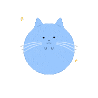Drawmeo happy cat blue drawmeoo Sticker