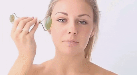 wellnessmod giphyupload skin care jade roller face massage GIF