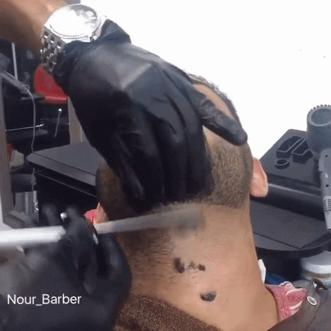 man satisfying GIF
