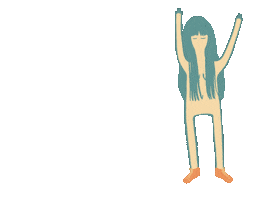 Sad Long Hair Sticker