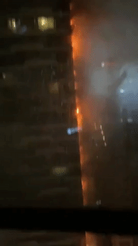 Fire Breaks out at 24-Story Apartment Building in Istanbul