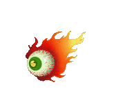 Dinosaur_Fairy fire flames eyeball comet Sticker