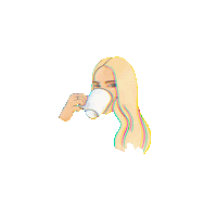 Lindsaykdoodles art coffee tea blonde Sticker