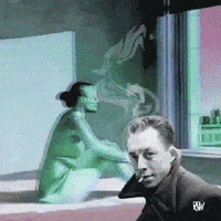 Albert Camus Smoking GIF