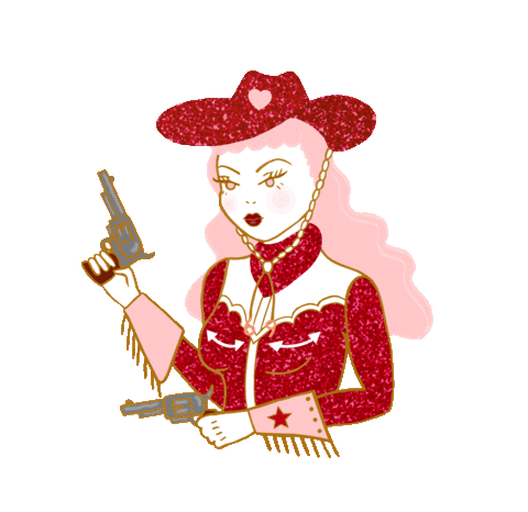 pink gun Sticker by Creepy Gals