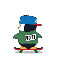 Vote Skating Sticker by Pudgy Penguins