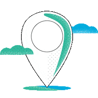 parkedcity food location pin where are you Sticker