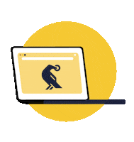Laptop Raven Sticker by Corvinus University of Budapest