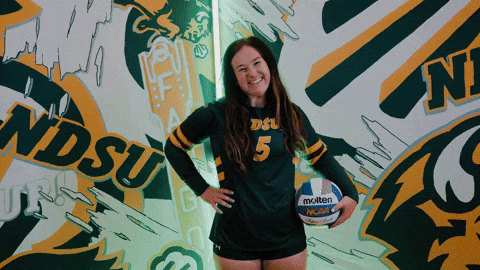 Volleyball Bison GIF by NDSU Athletics