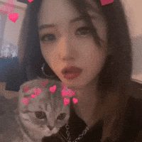 Cute Girl Cat GIF