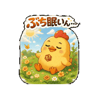 眠い Sticker by 熊本とりから家 下松店