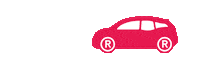 On The Road Rotes Auto Sticker by RIEGG Fotostudio