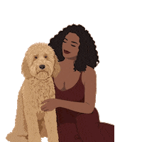 BlkWomenLoveDogs doodle black girl dog mom golden doodle Sticker