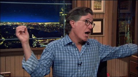 Stephen Colbert Sprinkler GIF by The Late Show With Stephen Colbert