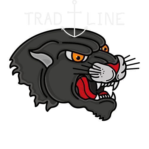 tradline school tattoo line tiger Sticker