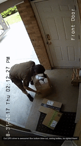 box drop driver ups bottles GIF