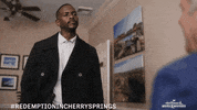 Keith Robinson Shrug GIF by Hallmark Mystery