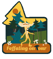 Mushroom Hiking Sticker by Wilde Werke