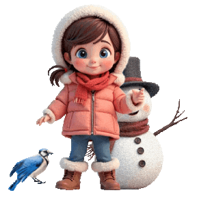 Boys Girls Snowman Sticker