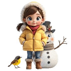 Boys Girls Snowman Sticker