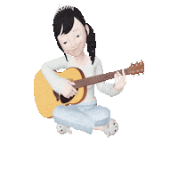 Girl Guitar Sticker