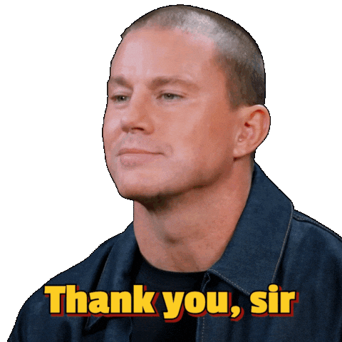 Channing Tatum Thanks Sticker by First We Feast