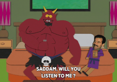 saddam hussein bed GIF by South Park 