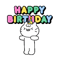 Happy Birthday Cat Sticker by Mikitti
