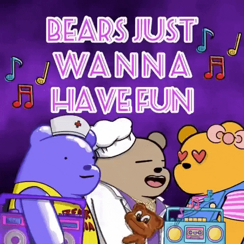 Girls Just Wanna Have Fun Yes GIF by SuperRareBears