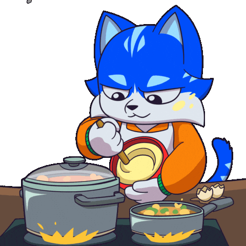Cat Cooking Sticker by Toshithecat