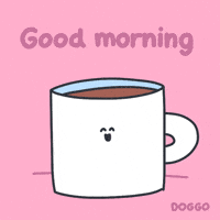 toffersdoggo dog coffee good morning morning GIF