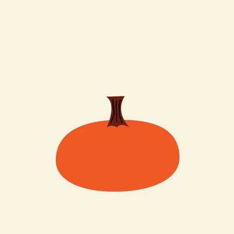 Hello, Fall - Pumpkin with Falling Leaves