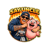 Uncle_Hemmy_BBQ pig bbq grilling uncle Sticker