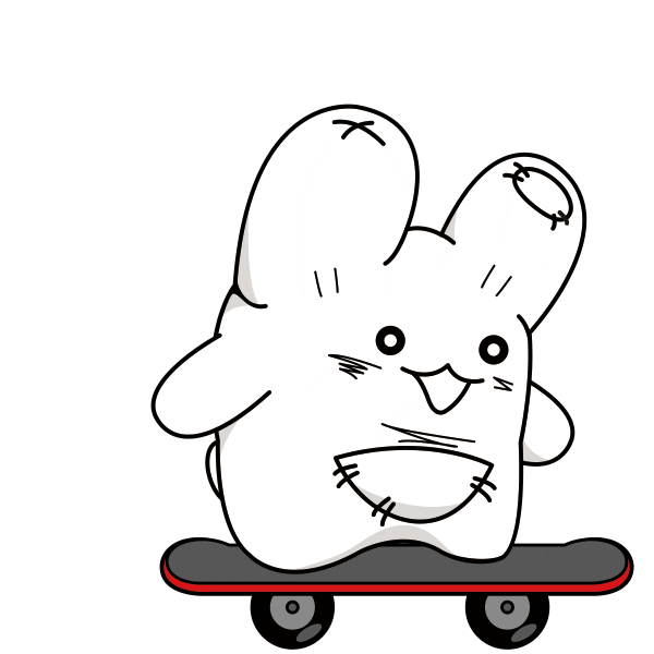 chabooo giphyupload bunny rabbit skateboard Sticker