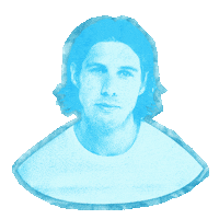 Blue Man Head Sticker by Jake Scott