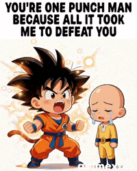 One Punch Man Goku Vs Saitama GIF