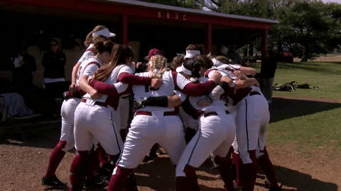 LafayetteLeopards giphyupload softball lafayette huddle GIF