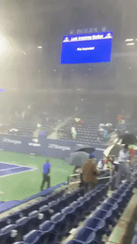 Tennis Fans Drenched as Storm Ida Hammers Louis Armstrong Stadium