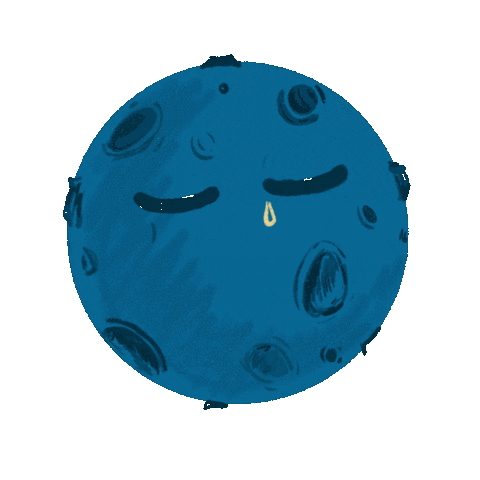 Sad Moon Sticker