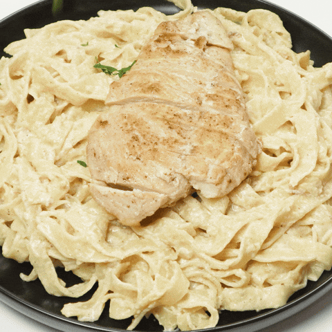 Fettuccine Alfredo Chicken Recipe GIF