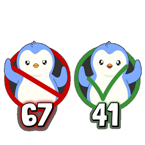 6 7 Penguin Sticker by Pudgy Penguins