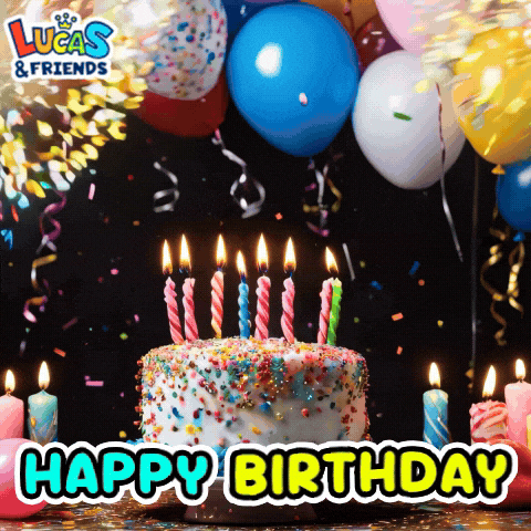 Happy Birthday GIF by Lucas and Friends by RV AppStudios
