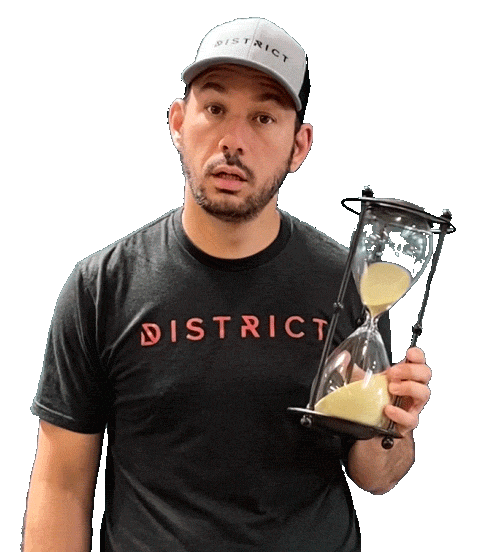 districtnhv time hurry up no time district Sticker