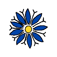 Blue Flower Kwiatek Sticker