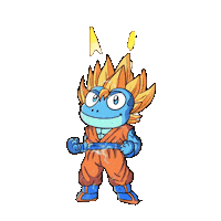 Super Saiyan Blue Frog Sticker by Croakey